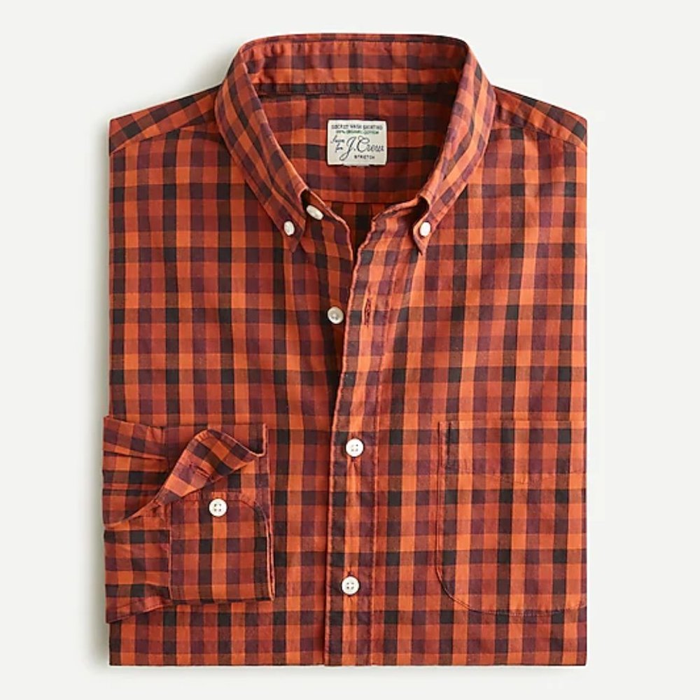 🥰 J Crew Stretch cotton poplin shirt in gingham S M